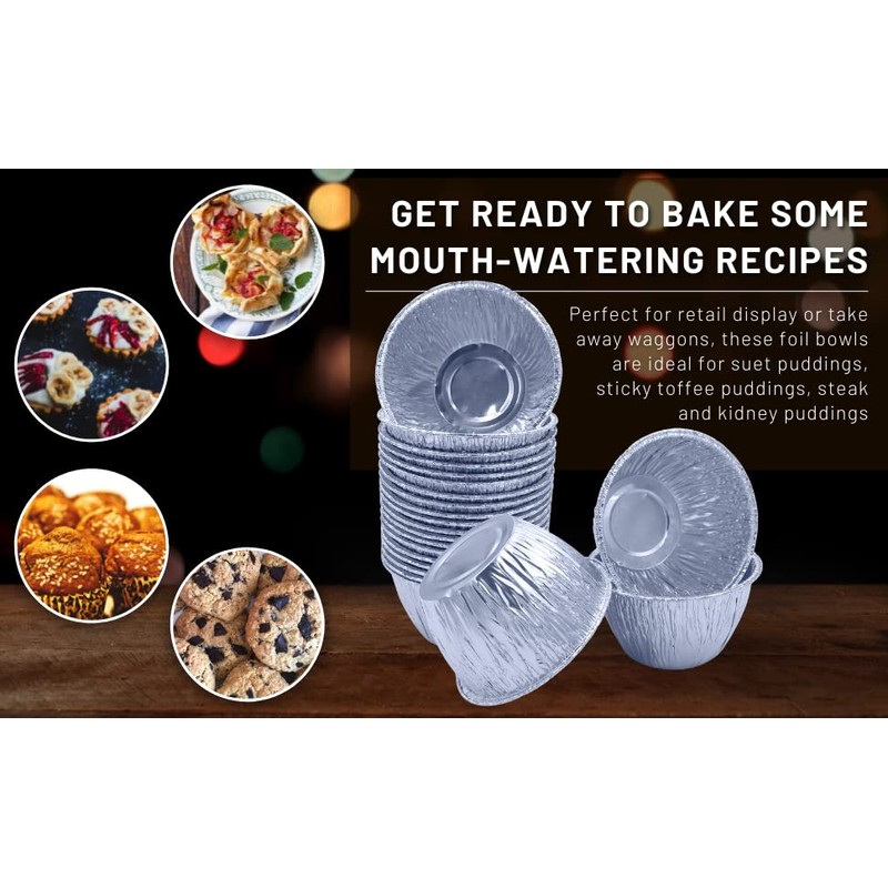 Sunrise Packaging 1Lb Aluminium Pudding Basin Foil [120 x 70
