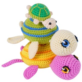 Hadwoer Crochet Kit for Beginners, Crochet Animal Kit, DIY Crochet Animal Kit with Step-by-Step Video Tutorials, Perfect for Beginners of All Ages - 3-Pack Turtle Set