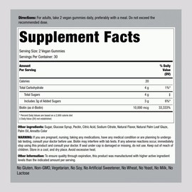 Biotin (Delicious Peach), 10,000 mcg (per serving), 60 Vegan Gummies