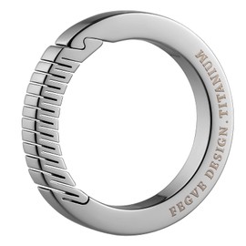 TISUR Keychain, Titanium Round Carabiner, Stylish, Keychain, Glossy Surface, Lost Prevention, Easy Installation, Gift (L - Outer Diameter 1.4 inches (36 mm), L-Outside Diameter 36mm