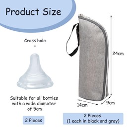 Pack of 2 Bottle Bags and 2 Dummies, Insulated Bottle Bag, Portable Bottle Bag, Suitable for Travel and Outdoor Use