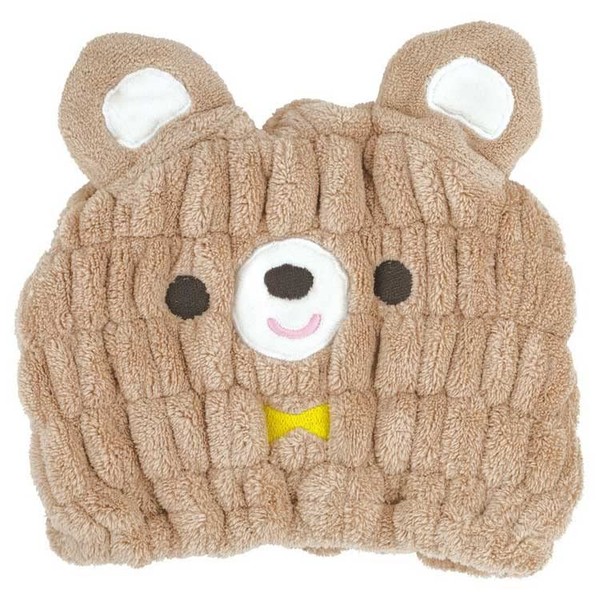 Skater TOC11-A Water Absorbent, Quick Drying, Animal Towel Cap, Bear,