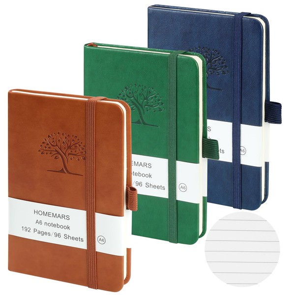 HOMEMARS Notebook, 3-piece notebook set, 14.4 cm x 9.6 cm