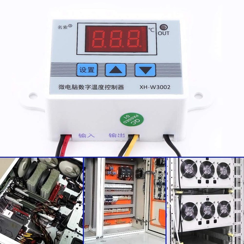 Digital Temperature Controller Pre-Wired Thermostat with Waterproof Sensor, XH-W3002 DC