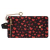 Dallonan Red Heart Black Womens Wallet RFID Blocking Small Slim