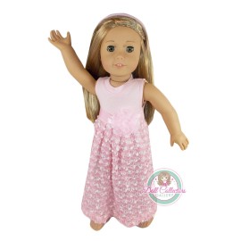 DR PINK NET DRESS for 18" American Girl Dolls Pink White Outfit Clothes NEW