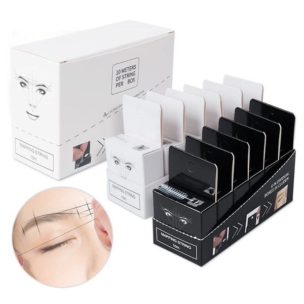 XIAOYU 10M Brow Pre-Inked Eyebrow Mapping String, Measuring Tool for