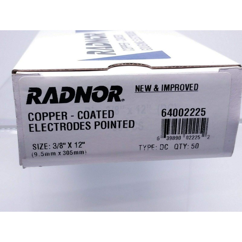 Radnor RAD64002225 3/8" x 12" Copper-Coated Pointed Carbon Air/Carbon Arc