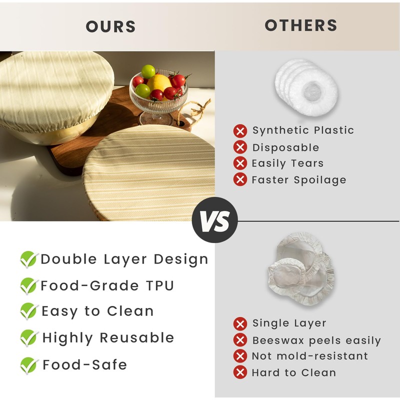 STRAODTIC Reusable Bowl Covers for Bread Proofing(2-Pack) – Double-Layer Linen