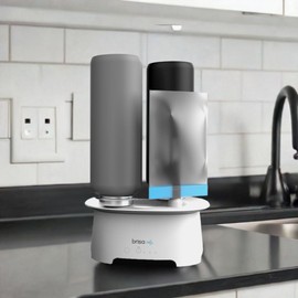 Bottle Drying Rack by Brisa - Powered Drying for Bottles, Reusables, and Containers - Baby Bottle Dryer with Hot Air Drying Technology - Home Essential Drying Rack Kitchen Tool - White