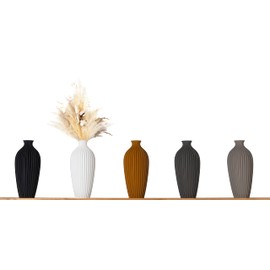 3D Vase Saskia Decorative Vase L 30 cm Floor Vase Vase Pampas Grass Dried Flowers Black