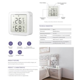 Greensen WiFi Smart Temperatur Feuchtigkeitsdetektor Effizienter Elektronischer Innensensor für Gewächshaus zu Hause - Mehrere Temperaturmodi, Online -Berichtssenden, Manipulationssicheres Design 3