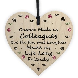 RED OCEAN Chance Made Us Colleagues Wooden Heart Colleague Birthday Keepsake
