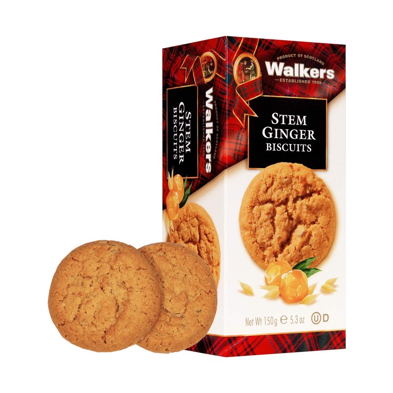Walker's Shortbread Stem Ginger Cookies, Scottish Style Cookies, 5.3 Oz