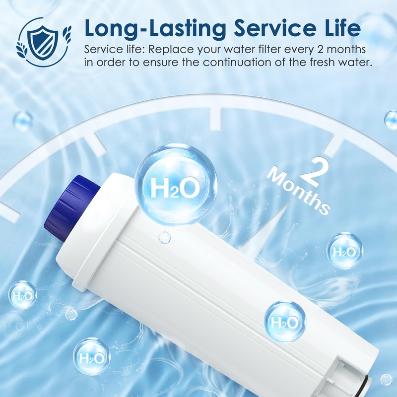DLSC002 Water Filter Replacement Compatible With Delonghi Coffee Machine Filter