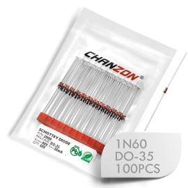 (Pack of 100) Chanzon 1N60 Schottky Barrier Rectifier Diodes 30mA 40V DO-35 (DO-204AH) Axial IN60 30mA 40V Small Signal Switching Diode for TV AM FM Radio