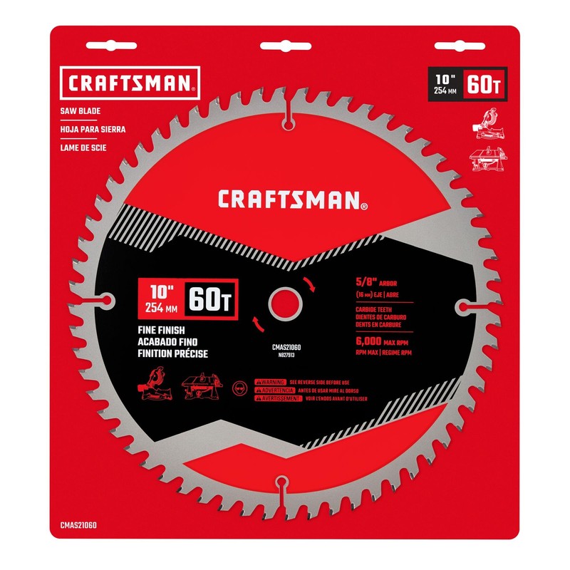 CRAFTSMAN 10 in Table Saw Blade 60 Tooth with 5/8