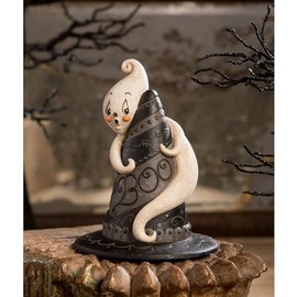 Bethany Lowe Resin Hugga-Boo Hat Spook Figurine, Black and White, JP3030