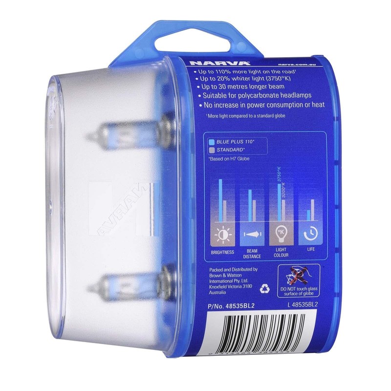 Narva H7 12V 55W Blue Plus 110 Halogen Headlight Globe