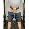 Leather Dip Belt Strap with Chain for Weight Lifting -