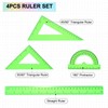 sourcing map 4pcs Triangular Ruler Set 30cm Plastic Metric Inch