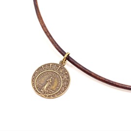 Bronze Stella Maris Necklace - Virgin Mary Medal, Star of The Sea Medal Pendant, Antique Religious Jewelry, Sailor Saint, Mens Sea Protection, Women Gift to Husband, Men Best Friend Present