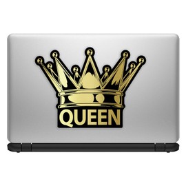 Biomar Labs® 1 x PVC Vinyl Car Funny Sticker Helmet Gold Queen Crown Decal for Bumper Window Door Motorcycle Bike Laptop B 93