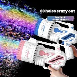 2025 Upgrade Bubble Machine Spear for Kids | Automatic Bubble Maker Blower Toy for Indoor & Outdoor Fun | Perfect Birthday Party Gift or Easter Basket Stuffer for Children & Kids decompress games (Pink & Blue):_pink