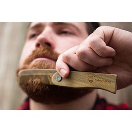 Striking Viking – Peine de madera plegable ideal para cabello y barba, peine de madera antiestática para hombres