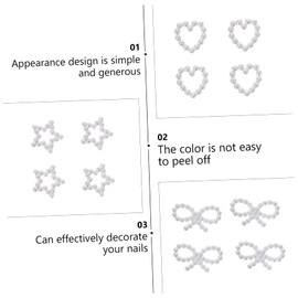 Minkissy Stereoscopic Pearl Nail Art Decor Lightweight Heart-shaped Manicure Embellishments for Elegant Fingernails for Home Salon Use Suitable for Occasions