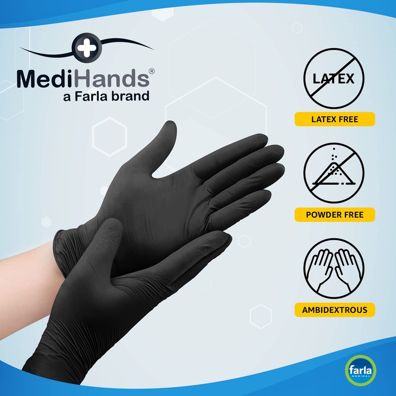 Farla Medical MediHands Nitrile Gloves - Disposable - Powder &
