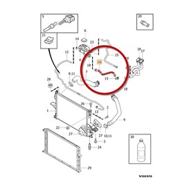 Volvo 30792244, Engine Coolant Recovery Tank Hose