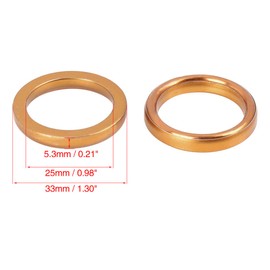 F FIERCE CYCLE 2pcs 25mm ID 33mm OD Motorcycle Exhaust Muffler Pipe Gasket Copper Tone for Jiangling JH70 100 110 125 150CC