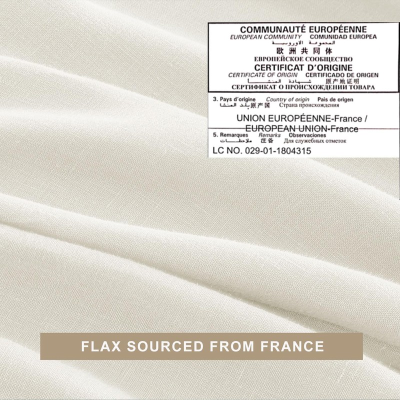 TOSMO Pure Linen Sheets Set, 100% French Natural Linen Flax