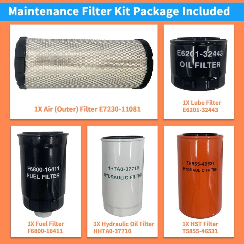 Maintenance Filter Kit Compatible with Kioti CK3510 HST CK4010 HST