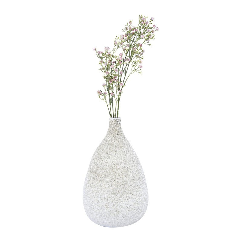 Creative Co-Op Medium Textured Terracotta Vase with Narrow Top &