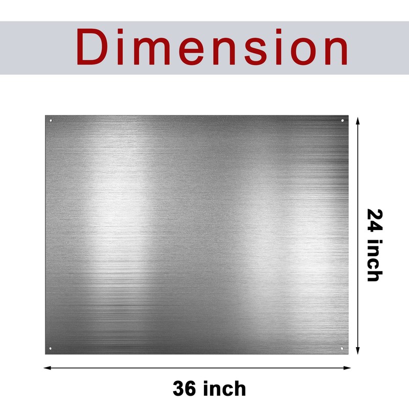 Pelopy 24 by 36 Inch Reversible Stainless Steel Backsplash Metal