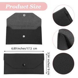 Bremorou Leather Envelope Money Envelope Reusable Mini Cash Holder Wallet Women Money Envelopes for Cash Budgeting Envelopes for Budgeting Stuffing Organizer for Budget Check Billing(Pink,Black)