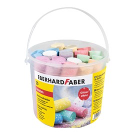 Eberhard Faber Eberhard Faber 526520 - Straßenkreide Glitzer 20er Eimer, 6 leuchtenden Farben Straßenmalkreide mit Glitzereffekt
