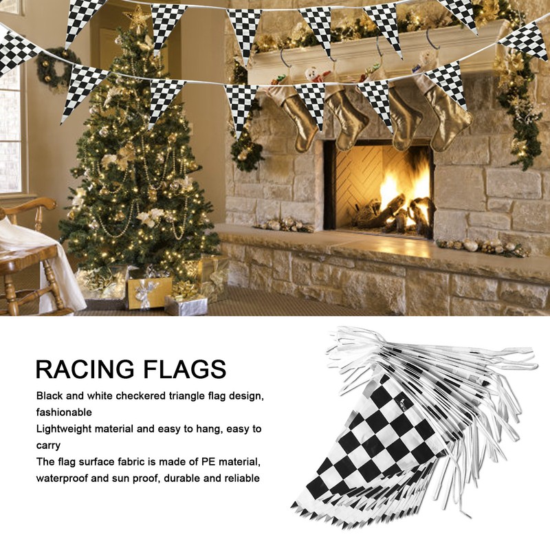60m PE Black and White Checkered Racing Flag F1 Racing