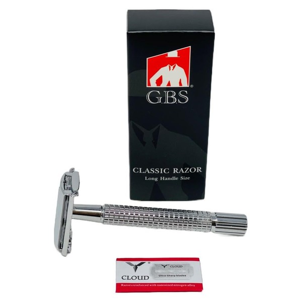 G.B.S Long Handle Classic Double Edge Safety Razor - Butterfly