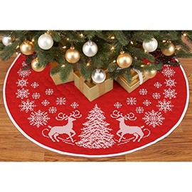 Herrschners Enchanted Winter Tree Skirt Stamped Cross-Stitch Kit