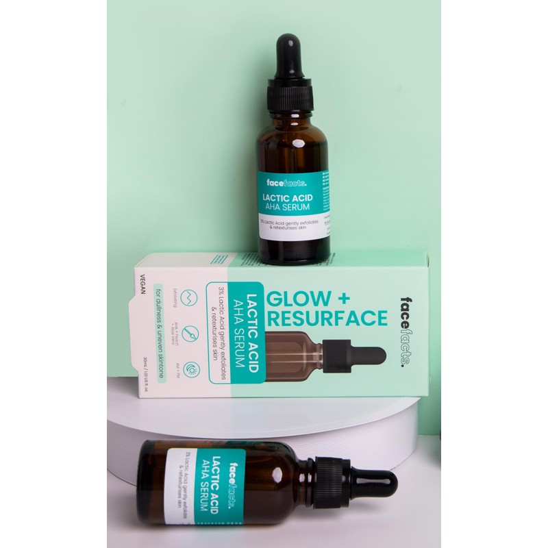 2x 30ml Face Facts Lactic Acid AHA Serum | Glowing