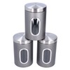 3Pcs Storage Jar Stainless Steel Food Tea Nut Container with