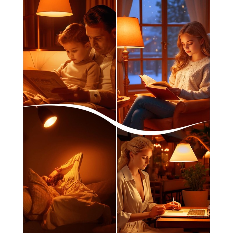Bonlux Amber Light Bulbs 2000K, A19 9W E26 LED Yellow