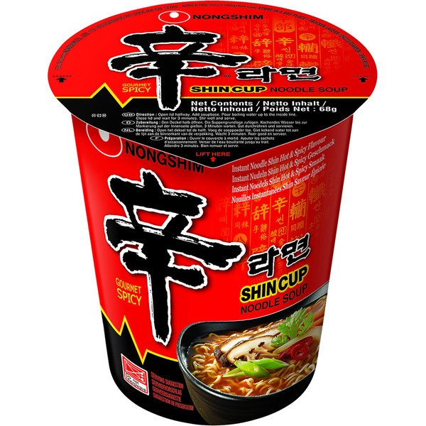 Nong Shim Spicy Shin Cup Noodle Soup 68g(Pack of 6)