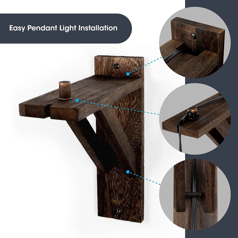 J JACKCUBE DESIGN Set of 2 Wall Mount Solid Rustic