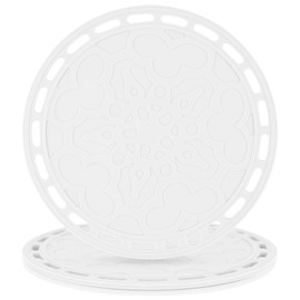 Smithcraft Silicone Trivet Mat Big Round Silicone Pot Holder Hot Pads and Trivets for Hot Dishes and Hot Pots, Hot Mats for Countertops, Tables, Spoon Rest Small Place Mats Set of 3 (White)