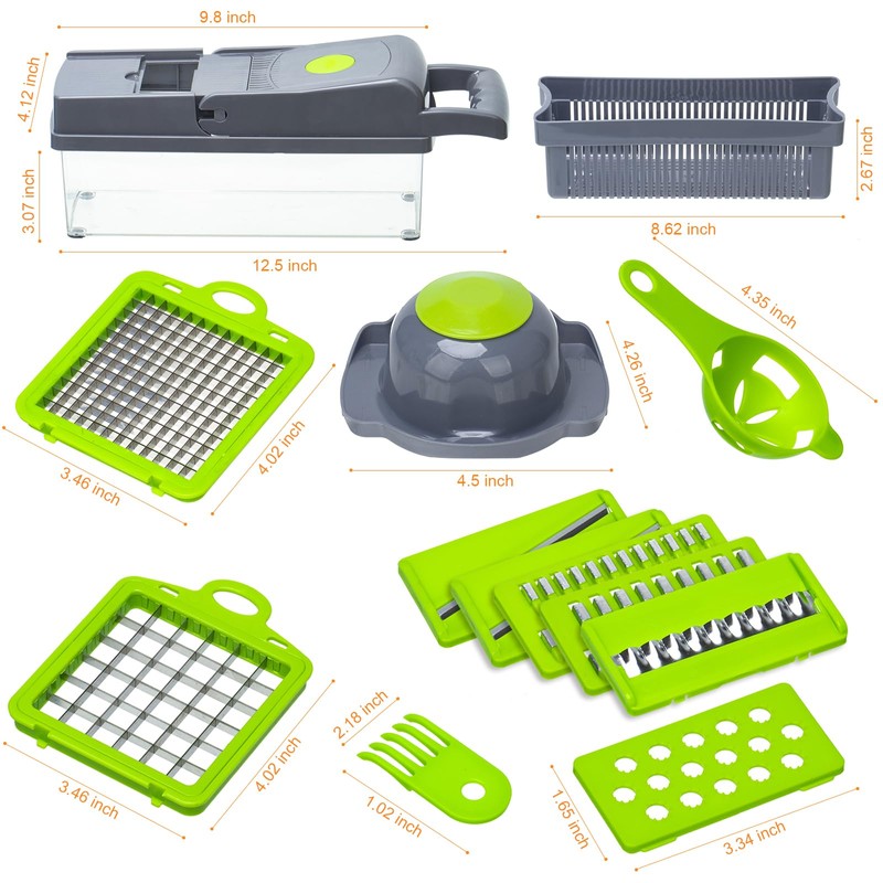 Multifunction Vegetable Chopper, 8 Blades Dicer Vegetable Cutter, Onion Cutter