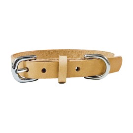 Beanspet Dog Collar, Dog Collar, Colorful Belt, Genuine Leather, Nume Leather, Dog Collar, Classic Cat Collar, Made in Japan (Natural, XS)